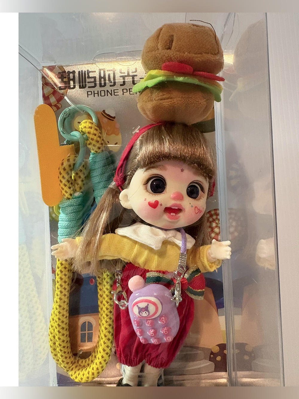 Luolifen Cute Vinyl Doll Charm / Clip - Cheeseburger
